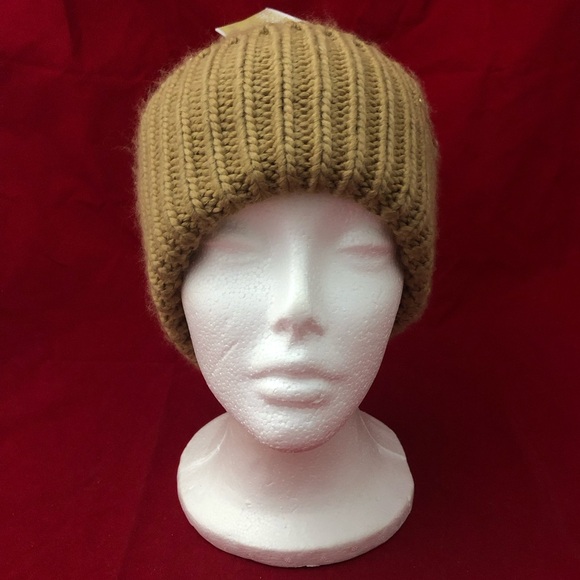 Michael Kors Women Camel Brown Tan Cable Knit Winter Beanie Hat O/S - Picture 2 of 9